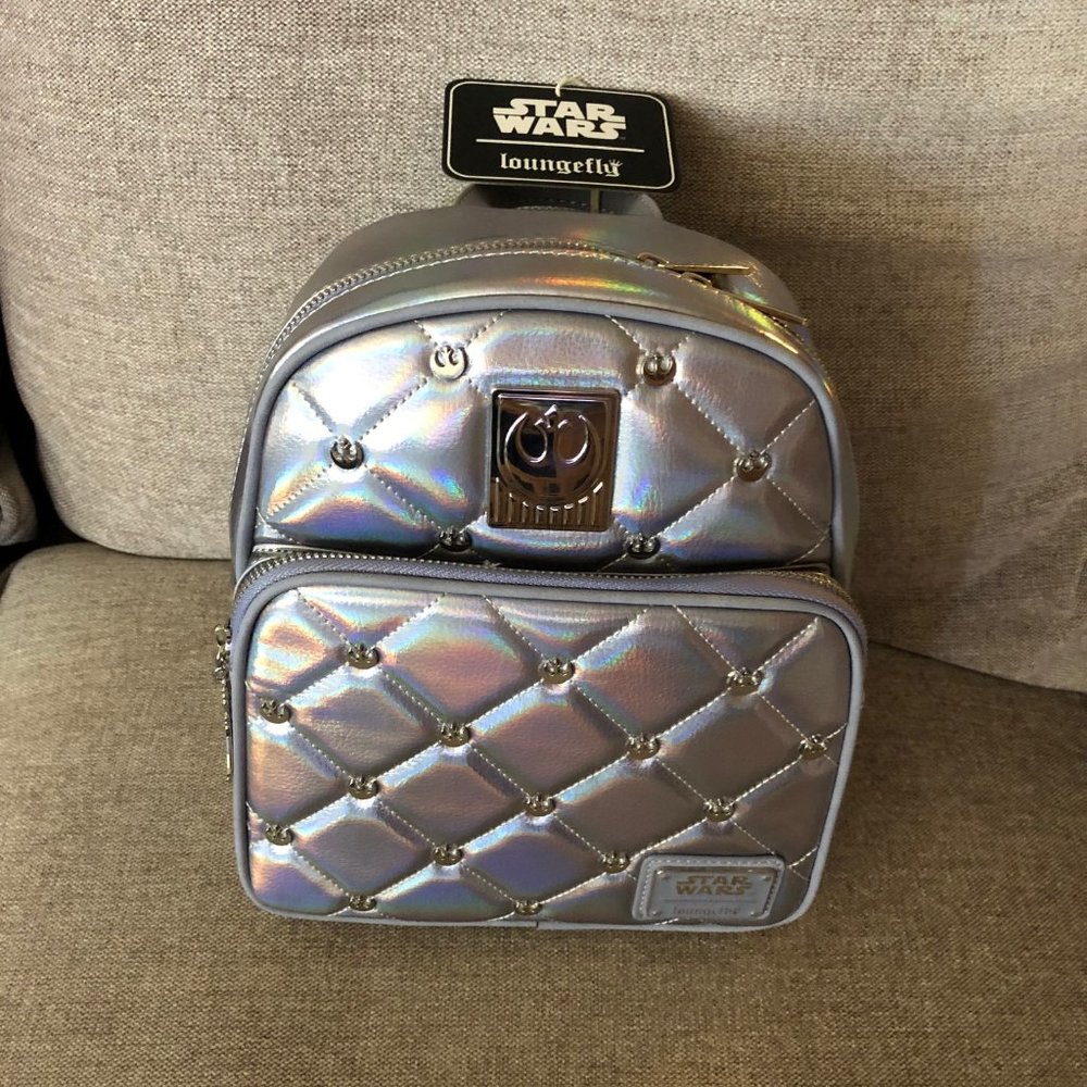 NWT Loungefly Disney Star Wars Hoth Empire Strikes Back Silver Mini Backpack EDM